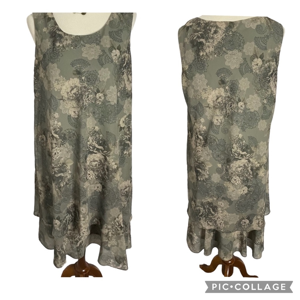 R&M Richards Vintage One Piece Dress Sz 16 Petite